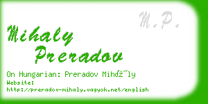 mihaly preradov business card